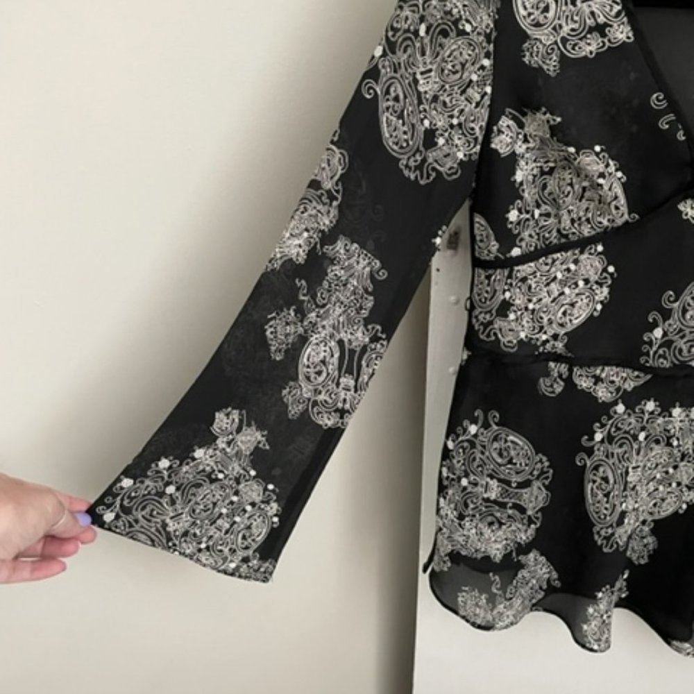 Cdc Black And White Sheer Blouse - image 2